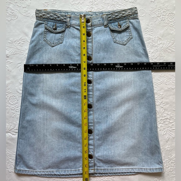 Vintage H&M Divided Y2K Denim Front Buttons A-Line Skirt Size 10 - Picture 11 of 15